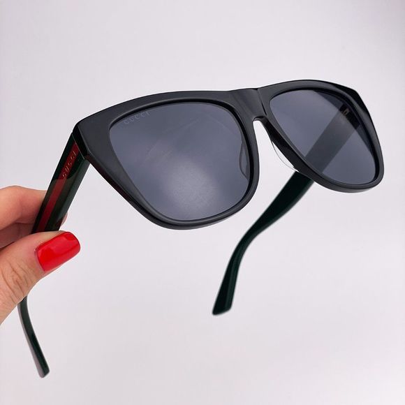 GUCCI GG0926S 001 Sunglasses Black Green Gray Square Unisex - Picture 11 of 12